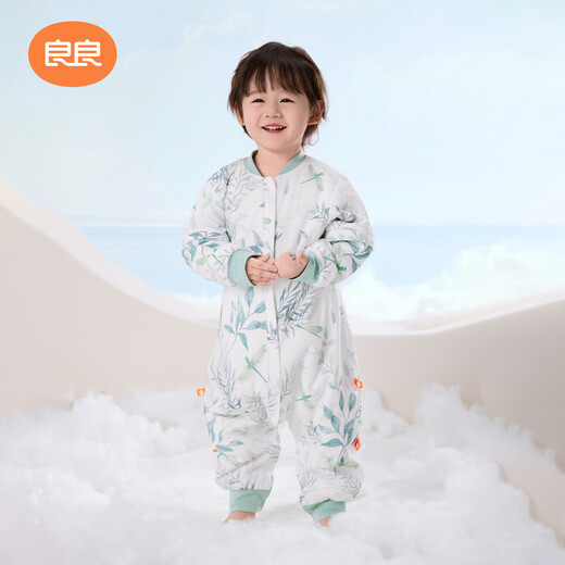 良良婴儿睡袋恒温防踢被宝宝秋冬厚款儿童火山棉分腿睡袋蜻蜓110/56