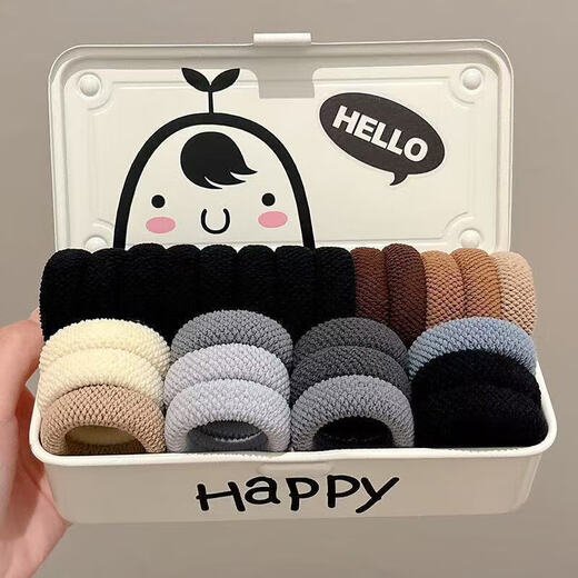 Seamless towel ring rubber band thickened high elastic ponytail hair ring does not hurt the hair rope high-end headband seamless towel ring 5 pack mixed color