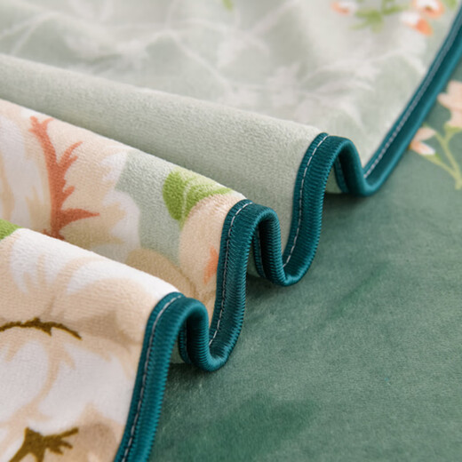 Mercury series milk velvet four-piece set for winter thickened coral velvet 2025 new double-sided flannel quilt cover bed skirt bedding pattern sentiment thickened and warm anti-static hot at the touch 1.5/1.8m bed skirt style four-piece set-quilt cover 200*230