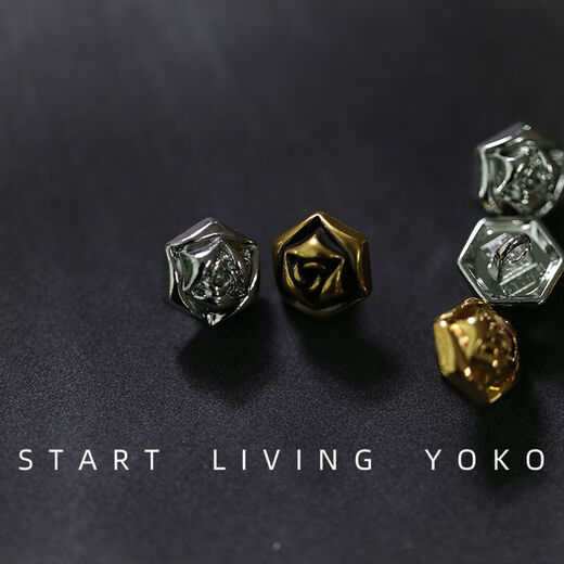 Ye Yu retro metal rose flower decorated button shirt button shirt sweater cardigan small button pearl cufflinks six-sided rose bronze 1 piece