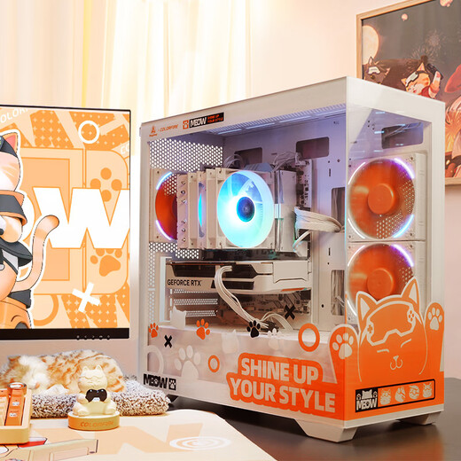 Colorful Orange Shadow Orange RTX 5070 Ti Orange Cat Customized DIY Assembly Desktop Computer 7800X3D Host AMD Ryzen 9800X3D Delta Fearless Compact Live Broadcast Machine Configuration Two 9800X3D + 5070 Orange Shadow Orange