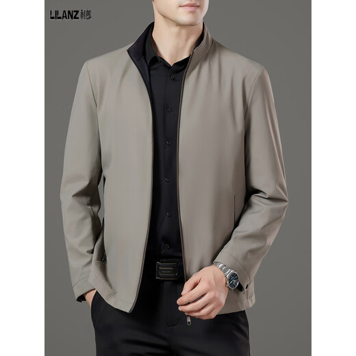 Lilanz 2025 New Lilang Autumn Jacket Men's Stand Collar Business Middle-aged Men's Executive Casual Jacket Dad's Top Navy Blue L 175/92