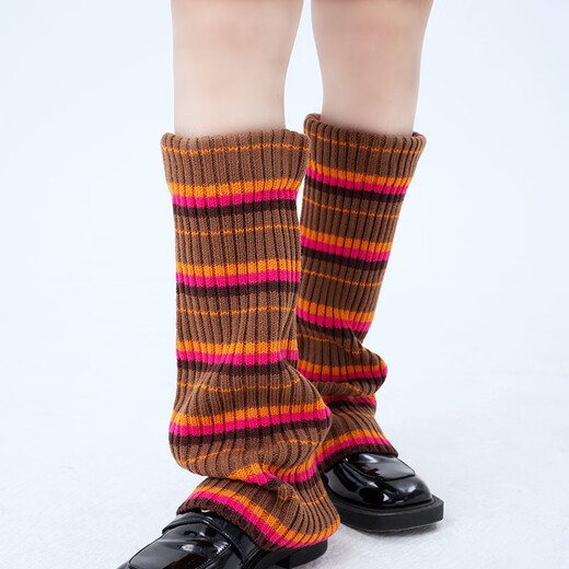 Specializing in subculture y2k hot girl style leg covers, breathable, sweat-absorbent, trendy color strips, contrasting colors, warm and slimming, knitted pile socks, gray green, one size fits all