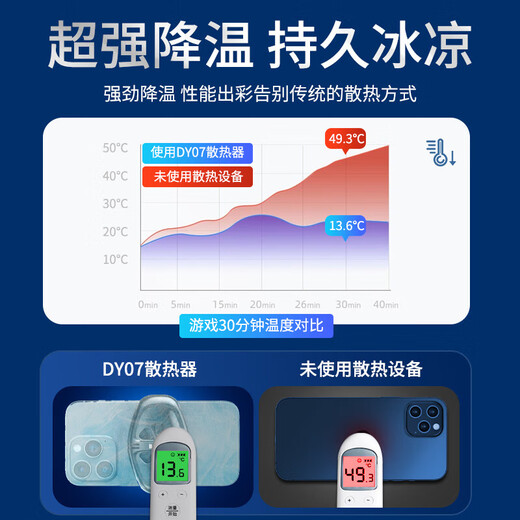 Hurricane mobile phone radiator king chicken game live broadcast must-have back clip-type Apple and Android universal rapid cooling artifact white silent version plug-in version