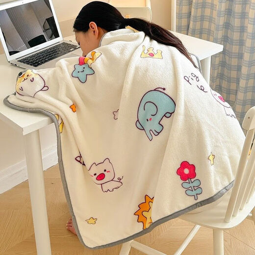 Universal confinement shawl Summer medical nap blanket with snap shawl Office cold-proof air conditioning blanket confinement shawl Garden Rabbit double-sided milk velvet four-season blanket 80x130cm children's shawl leg blanket