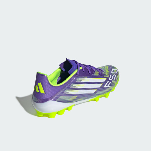 Adidas F50 LEAGUE artificial turf 2G/3G AG ultra-light customized short spike football shoes Adidas purple/white/bright lemon yellow (recommended to choose a half size larger) 40