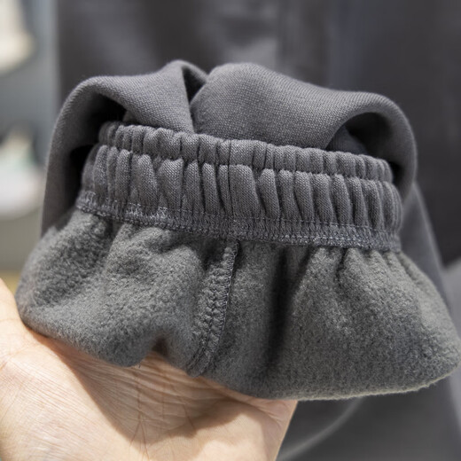 Li Ning men's sweatpants 2025 winter anti-Wu BADFIVE leg-warming plus velvet warm loose sports pants AKLV779 soot gray AKLV779-3 S