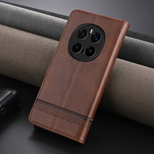 Jioxiang Magnetic Flip Cowgrain Leather Case Suitable for Honor Magic7Pro Mobile Phone Case Business All-inclusive Anti-fall Black Honor Magic7Pro