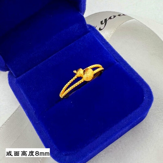 Ningfeng Lao Phoenix 999 copper alloy sand gold does not fade for a long time gourd ring women's exquisite Fulu index finger ring can be kept alive
