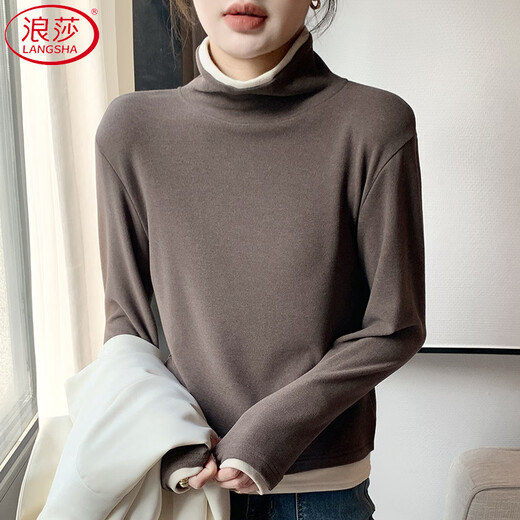 Langsha fake two-piece bottoming shirt for women in winter 2025 new German velvet warm and slim fit inner high-neck long-sleeved top