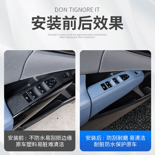 Litian 25 new BMW X3 window lift panel glass button frame decorative stickers car interior supplies modification accessories 25 X3 rear anti-kick panel Star Blue upgraded screen protection cover