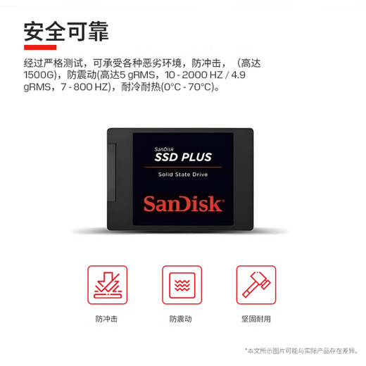 闪迪（SanDisk）480GB SSD固态硬盘535MB/s读速PLUS性能加强版SATA接口2.5英寸TLC颗粒台式机笔记本扩容电脑升级