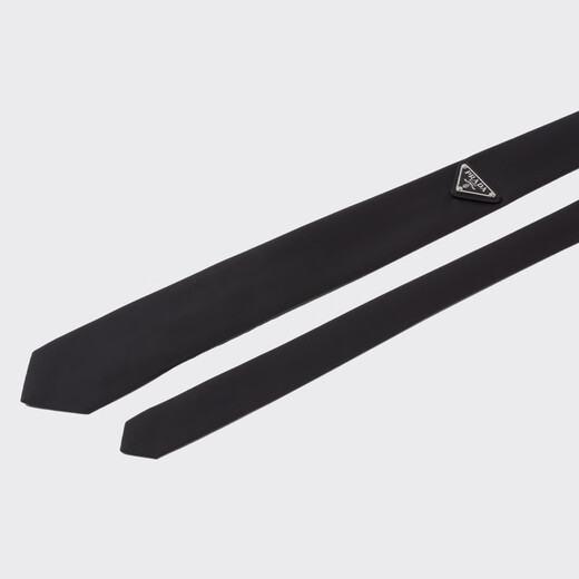 PRADA/Prada Gift Men's Metal Logo Decorated Re-Nylon Gabardine Tie Black-New Style