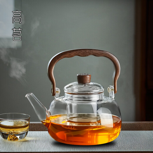 Gaoming glass teapot high temperature resistant thickened handle teapot open flame thickened electric ceramic stove special kettle set Mingxiang teapot + Hengpeng stove