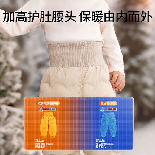 欧孕（OUYUN）宝宝羽绒裤外穿冬季新款男童女童儿童婴儿90白鸭绒裤子男 胭脂粉 [90白鸭绒 A类标准] 110 [建议身高100cm-110cm]