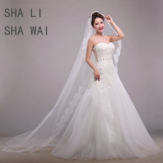 Sophia Webster Veille de mariage blanc Veil Bridal Ressourne Super Xiansen Internet Celebrity Photo accessoires rétro Mariage Simple Short Style Lace White 1,4 M 100C-135CM