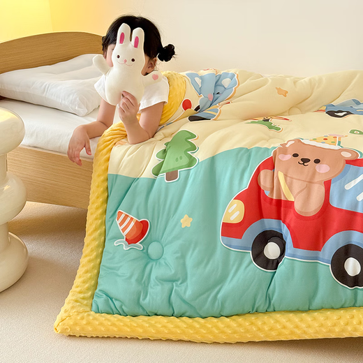 Langsha (langsha) Kindergarten Children's Quilt Doudou Quilt Soothing Quilt Nap Quilt Single Dormitory Spring Autumn Quilt Winter Quilt Core Type A-Animal Paradise Soothing Doudou Quilt 120*150cm Spring and Autumn Quilt Weighs about 2 Jin Jin equals 0.5 kg