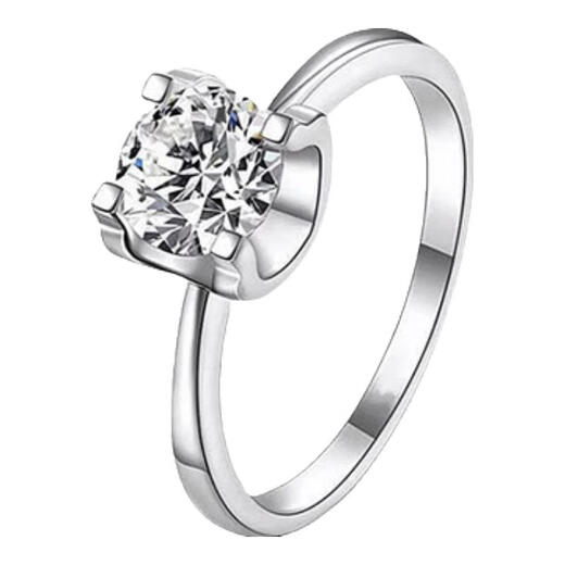 I Do platinum PT950 diamond ring 1 carat classic bull head cultivated diamond proposal engagement diamond ring gift for girlfriend classic bull head 1 carat diamond size 16