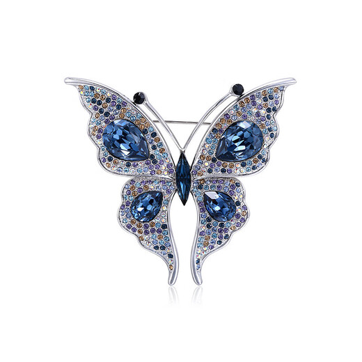 Tang Hou (TH) Chinese Valentine's Day Crystal Butterfly Brooch Elegant Pin Women's Gift Classic Pink