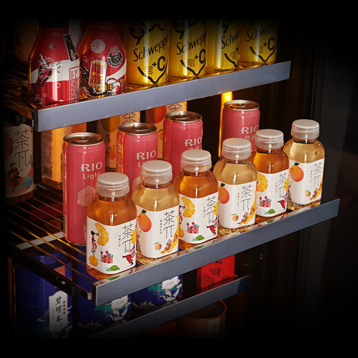 Costainton ultra-thin double-door ice bar red wine cabinet constant temperature wine cabinet air-cooled double-door embedded home living room commercial display refrigerator tea cabinet wine liquor fresh cabinet display cabinet 1.90 meters high - Type A