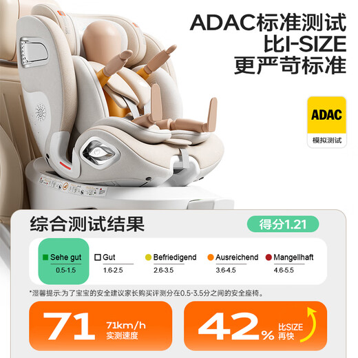 Heekin is the leader in child safety seats for infants aged 0-12 years old, car-mounted, sit-down, intelligent ventilation and heating, champagne gold (one-hand rotation + voice ventilation and heating)