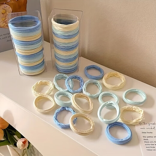 Dopamine Gradient Hair Tie High Elasticity Rubber Band Hair Ins Head Rope Ponytail Thick Hair Accessories Advanced Three Colors Randomly Mixed - 5