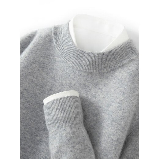 Ordos city's new autumn and winter cashmere sweater men's half turtleneck sweater loose large size sweater base raw velvet purple 2XL