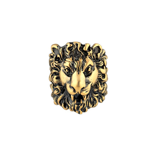 Gucci (GUCCI) Lion Head Metal Fashionable and Versatile Trend Ring Unisex Couple Style Gold Gold 23 Basic Packaging - Dust Bag + Packing Box
