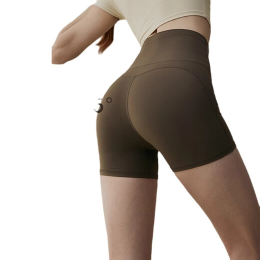 Yoga pants for women, summer high-waisted butt-lifting sports shorts, Pilates training clothes set, fitness and cycling three-quarter pants, carbon gray, three-section XL