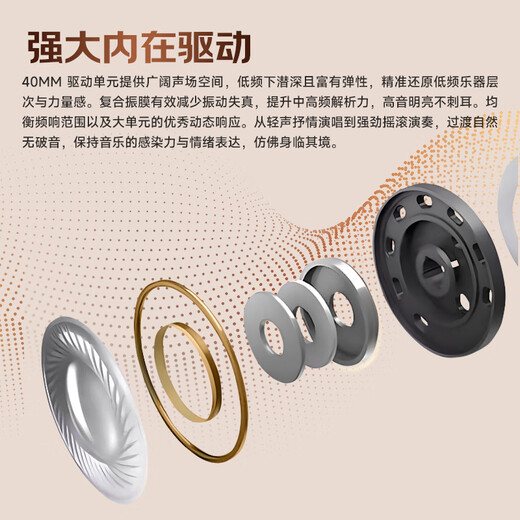 JBL TUNE 780NC Head-mounted Active Noise Canceling Bluetooth Headphones Mobile Headphones Gaming Wireless Wired Headphones Mocha Color