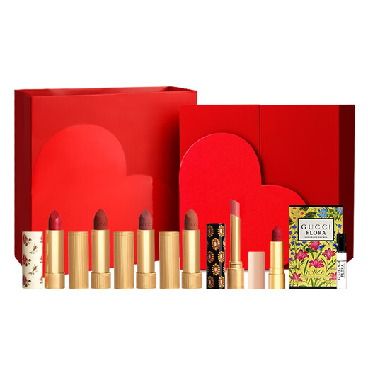 Gucci (GUCCI) New Year's Day gift lipstick gift box perfume women's cosmetics set makeup gift box birthday gift for girlfriend New Year's gift box full range of lipstick six packs