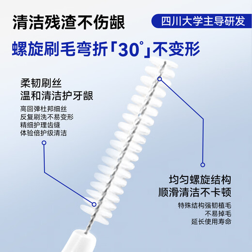 Hao Chi Shu interdental brush, orthodontic brace gap cleaning, periodontal tartar, stains and black spots cleaning 0.8mmL type 10 pieces