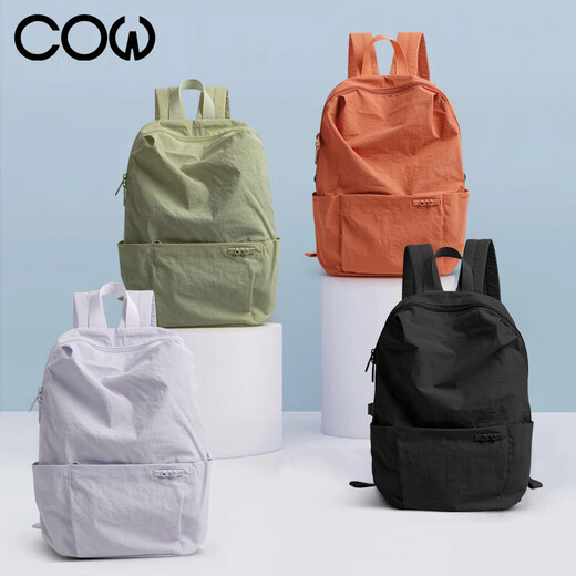 COW backpack female junior high school student college student bag large capacity backpack ultra-light casual high-profile night black