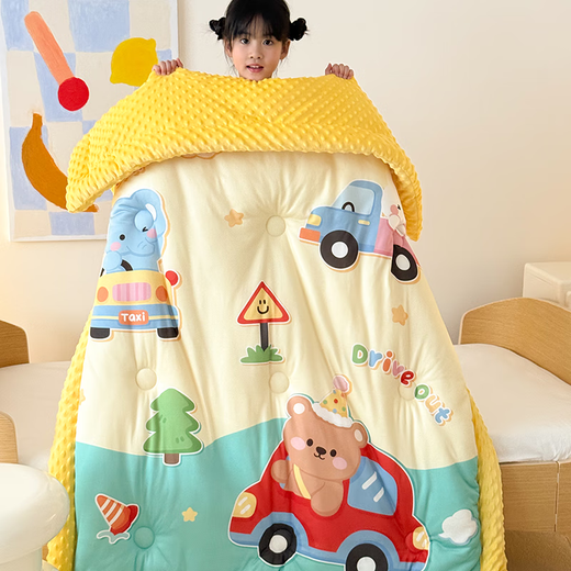 Langsha (langsha) Kindergarten Children's Quilt Doudou Quilt Soothing Quilt Nap Quilt Single Dormitory Spring Autumn Quilt Winter Quilt Core Type A-Animal Paradise Soothing Doudou Quilt 120*150cm Spring and Autumn Quilt Weighs about 2 Jin Jin equals 0.5 kg
