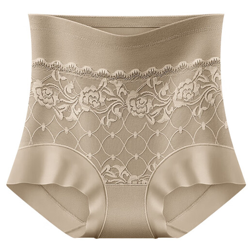 High-waisted belly-controlling women's underwear, women's postpartum buttocks shaping, shrinking belly, large size, new antibacterial boxer shorts, slimming buttocks/anti-pinching, random color, 3 pieces L (105-125Jin Jin is equal to 0.5kg)