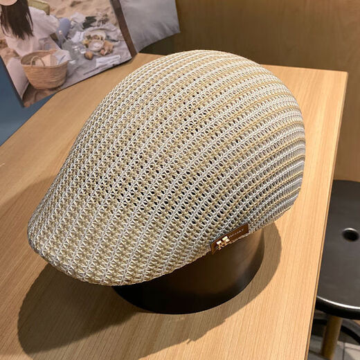 Plain hat in summer, thin breathable beret worn backwards, women's trendy retro progressive hat, men's Japanese art painter hat, black M (56-58cm)