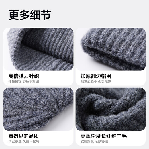 MISSION UV pure wool warm woolen hat autumn and winter thickened knitted hat cold hat winter hat outdoor ear protection cold hat women winter
