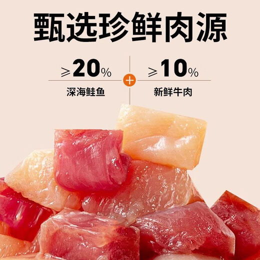 Mengzhao Diary Cat Food Full Price General Purpose for Adult and Kittens Added Marine Fish Taurine Hypoallergenic Type g/bag 10 bags Salmon + Beef 500g/bag