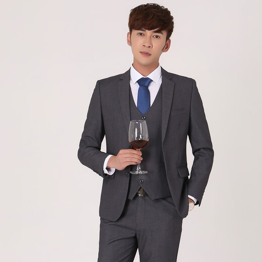 Ipentaot slim men's suit suit youth single suit jacket men's formal business casual Korean style small suit men's top one button purple double slit jacket top XXS 180XL