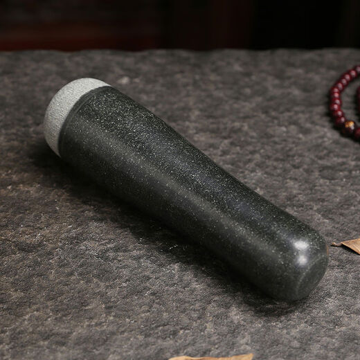 Sanqihu natural bluestone stone mortar food grinder grinding stick stone mortar hammer garlic pounder hammer smashing stick stone hammer stone pestle bluestone retro hammer long 23CM head thick 7CM