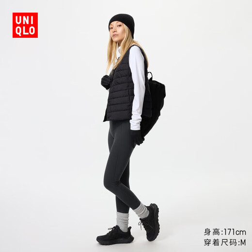 Uniqlo Women's HEATTECH Leggings Lined Suede Leggings Plus Velvet Shark Warm Pants New 479696 09 Black XL /165/76A