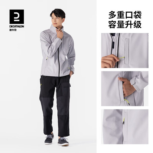 Decathlon fleece soft shell men's polar fleece outdoor warm windproof and water repellent fishing jacket 4772088