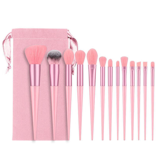 Thirteen pieces of Sijiqing makeup brush set, portable makeup brush, eye shadow brush, super soft powder blush brush, 13 pieces of glazed purple velvet bag, 13 pieces of glazed purple velvet