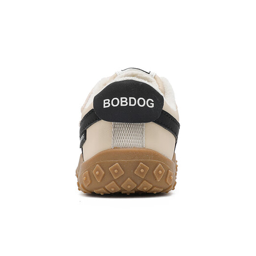 BOBDOG Children's Shoes 2025 Winter Comfortable and Versatile Toddler Shoes for Boys with Velvet Warm Functional Shoes Soft Sole Lightweight Baby Shoes for Women Apricot Rice/Black 23 Suitable for Feet Length 14.1cm