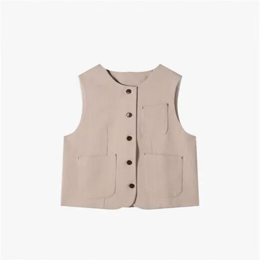 Purchase Product Loose Slim Look Flesh Covered Suit Vest Cardigan Jacket Women Early Spring Apricot S