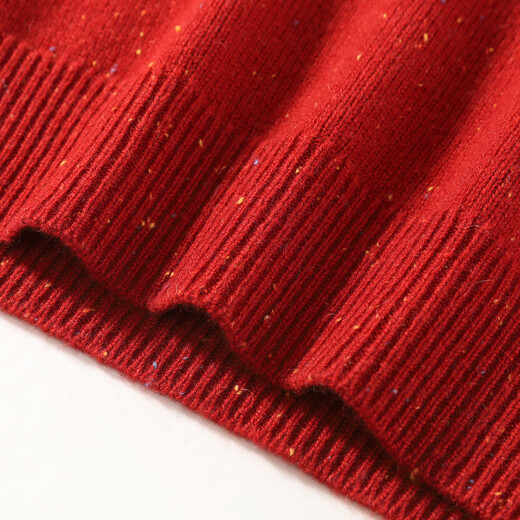 Antonio 400G heavyweight thickened Henry collar light luxury warm cashmere sweater for men 100% cashmere sweater holiday red color dots M /48 170/88A