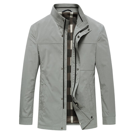 BOSS men's spring and autumn jacket 2024 new parka style business casual stand collar jacket men's high-end jacket dark blue L 175