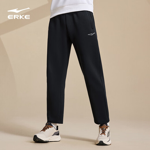 Hongxing Erke sports pants autumn new men's pants straight knitted trousers solid color simple outdoor casual nine-point pants for men