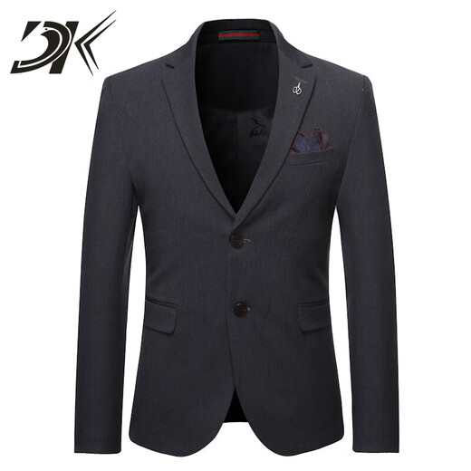 DK brand men's suit suit men's autumn business casual suit trend slim British style fashion three-piece suit light gray suit + trousers M