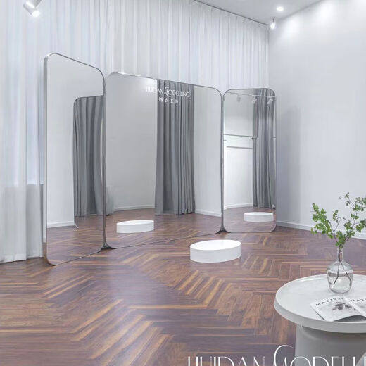 Yusenyi Bridal Shop Three-way Mirror Folding Body Mirror Slimming Lens Beauty Mirror Full-length Mirror Dress Hall Fitting Mirror Middle 220160 + Both Sides 22090 Others No